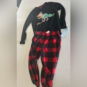 Cat & Jack cookie holiday Pajama Set - Black and Red Plaid size XXL NWT